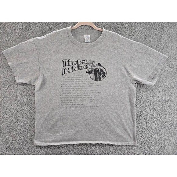 Vintage Things Not to Say to Police Officer Shirt Mens XL Spencers Joke Y2K - Picture 1 of 6